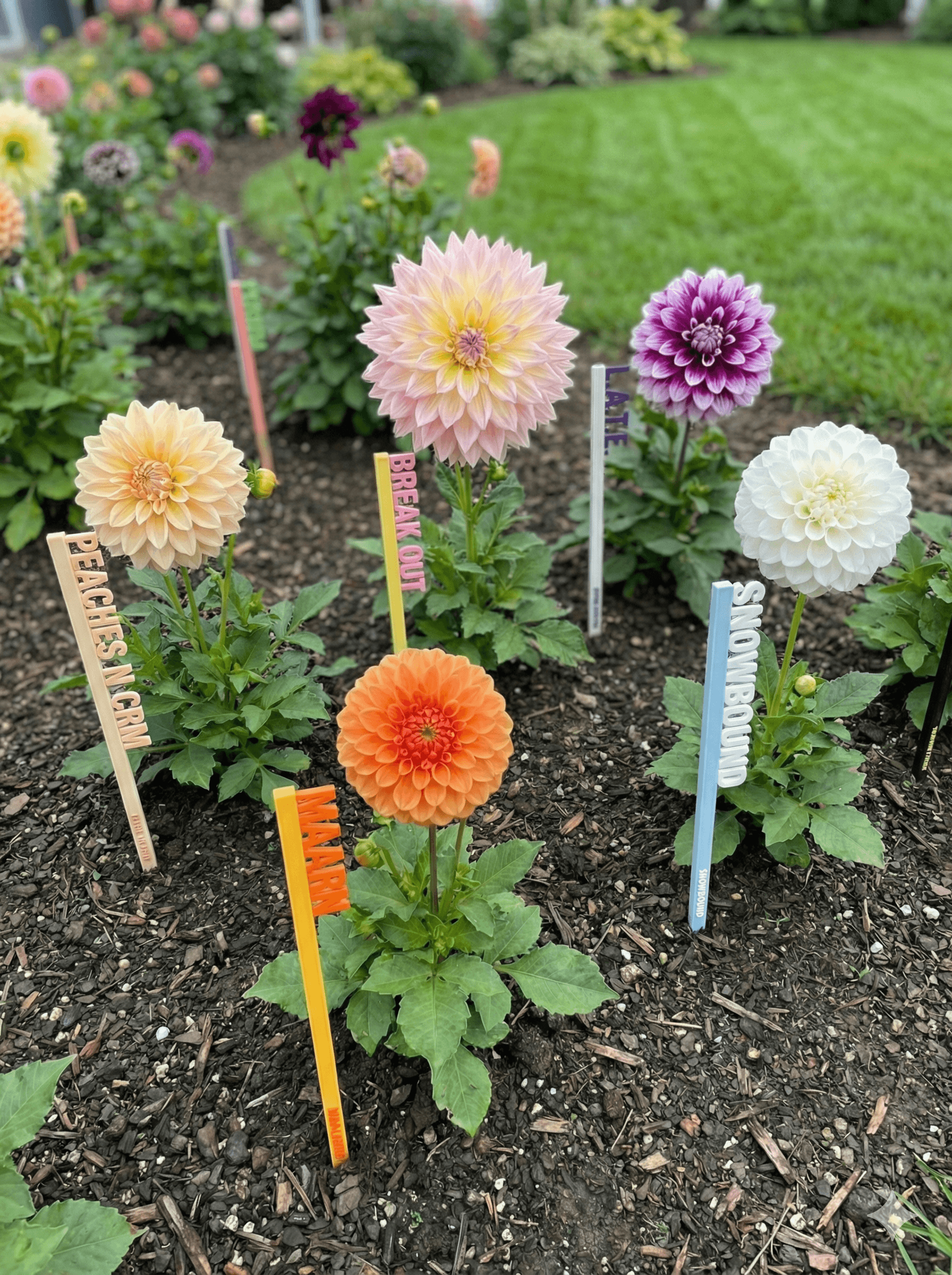 Dahlia picks among blooming dahlias