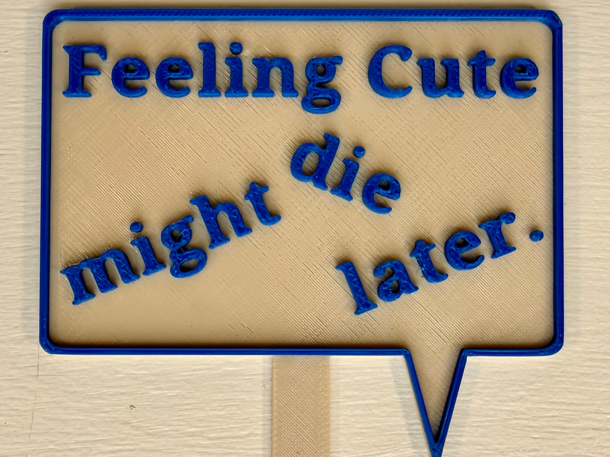 Feeling Cute Might Die Later