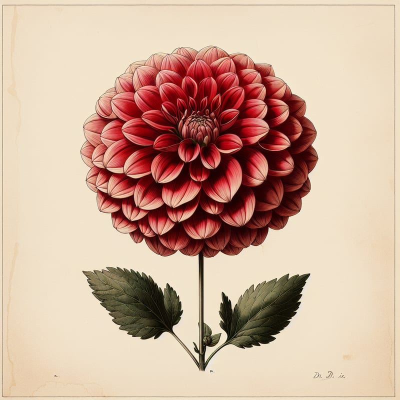 Botanical illustration of Gallery Pablo dahlia