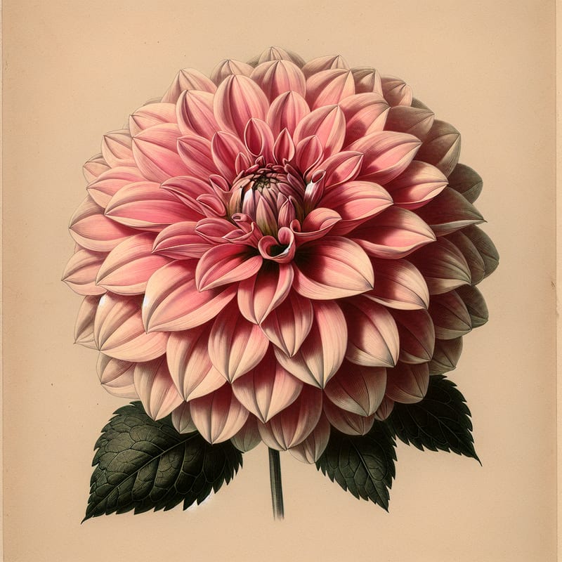 Botanical illustration of Gallery Renoir dahlia