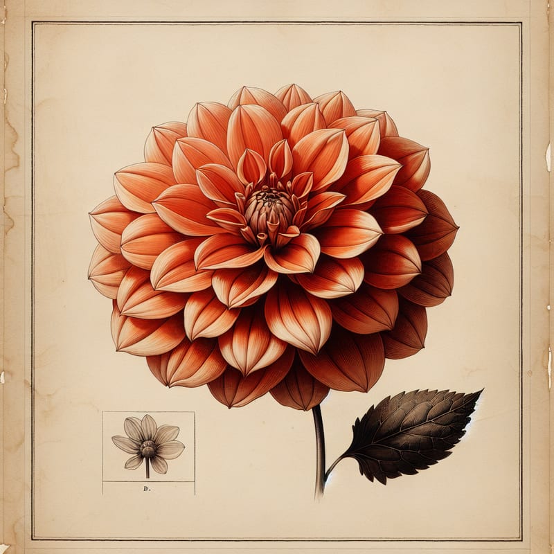 Botanical illustration of Gallery Salvador dahlia
